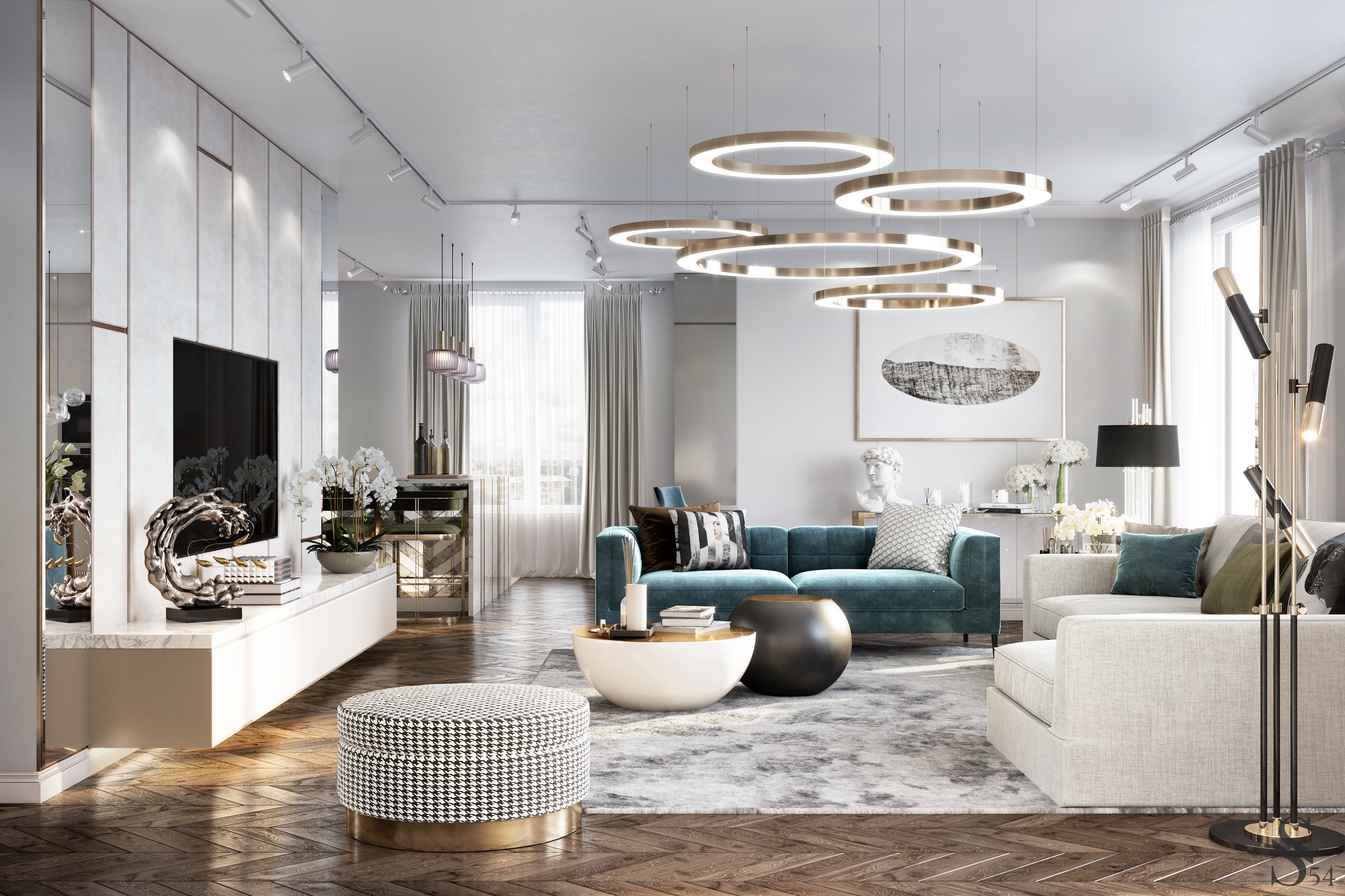 Brass is found in the decoration of the Meridiani tables, as well as in an unusual custom-made… | Luxury furniture living room, Luxury living room, Home room design